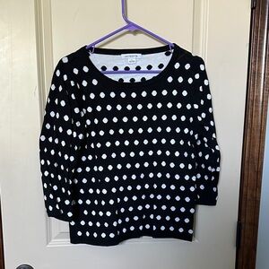 Liz Claiborne Black and White Polka Dot Sweater